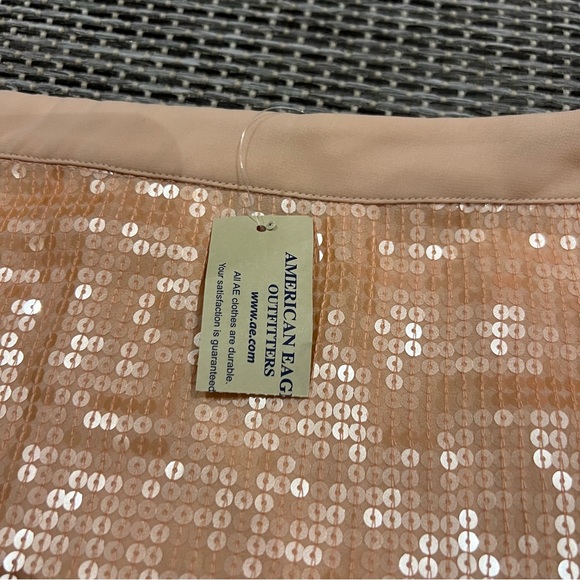 NWT American Eagle Outfitters Pink Sequin Skirt Size 14 - Picture 2 of 7